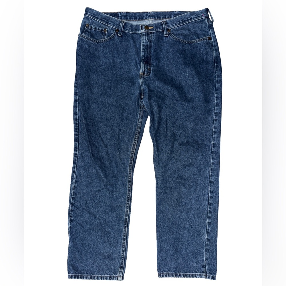 Wrangler Men's Regular Fit Dark Blue Jeans 38x29”